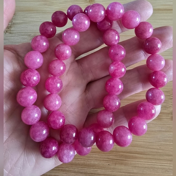 10mm Red Rhodochrosite Bracelet - Picture 3 of 6